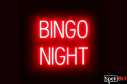 BINGO NIGHT Sign – SpellBrite’s LED Sign Alternative to Neon BINGO NIGHT Signs for Bars in Red