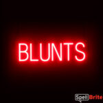 BLUNTS sign, featuring LED lights that look like neon BLUNT signs