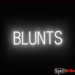 BLUNTS Sign - Neon Look, White LED Light