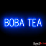 BOBA TEA sign, featuring LED lights that look like neon BOBA TEA signs