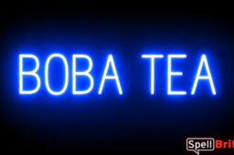 BOBA TEA sign, featuring LED lights that look like neon BOBA TEA signs