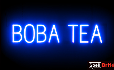 BOBA TEA sign, featuring LED lights that look like neon BOBA TEA signs