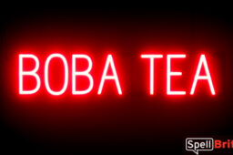 BOBA TEA sign, featuring LED lights that look like neon BOBA TEA signs