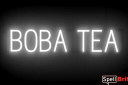 BOBA TEA sign, featuring LED lights that look like neon BOBA TEA signs