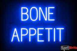 BONE APPETIT Sign – SpellBrite’s LED Sign Alternative to Neon BONE APPETIT Signs for Halloween and Other Holidays in Blue