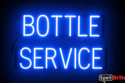Bottle Service sign, featuring LED lights that look like neon Bottle Service signs