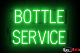 Bottle Service sign, featuring LED lights that look like neon Bottle Service signs