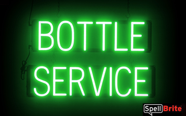 Bottle Service sign, featuring LED lights that look like neon Bottle Service signs
