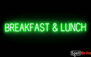 BREAKFAST LUNCH sign, featuring LED lights that look like neon BREAKFAST LUNCH signs