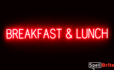 BREAKFAST LUNCH sign, featuring LED lights that look like neon BREAKFAST LUNCH signs