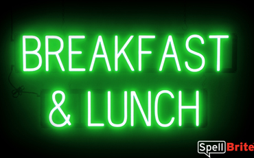 BREAKFAST LUNCH sign, featuring LED lights that look like neon BREAKFAST LUNCH signs