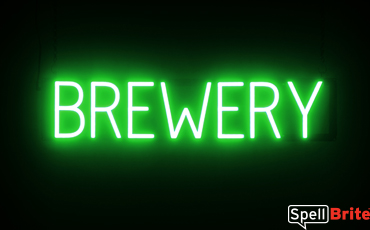 BREWERY sign, featuring LED lights that look like neon BREWERY signs