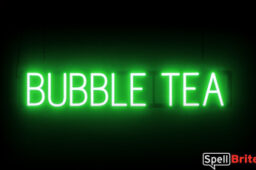 Bubble Tea sign, featuring LED lights that look like neon Bubble Tea signs