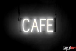 CAFE sign, featuring LED lights that look like neon CAFE signs