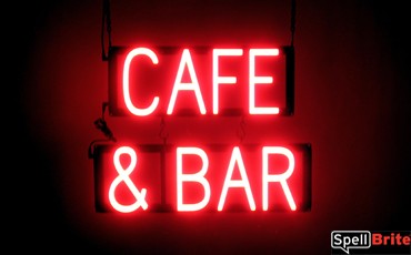 CAFÉ & BAR LED signage that uses changeable letters to make personalized signs for your shop