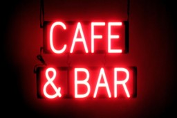 CAFÉ & BAR LED sign that uses changeable letters to make business signs for your business