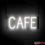 CAFE sign, featuring LED lights that look like neon CAFE signs