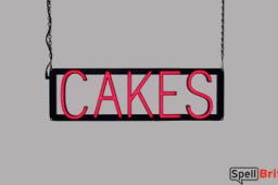 CAKES LED signage that is an alternative to neon signs for your shop
