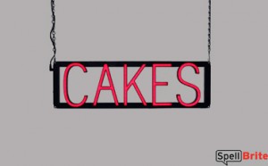 CAKES LED signage that is an alternative to neon signs for your shop