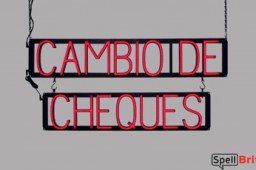 CAMBIO DE CHEQUES LED signs that use click-together letters to make window signs for your business