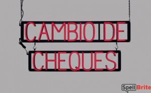 CAMBIO DE CHEQUES LED signs that use click-together letters to make window signs for your business