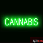 CANNABIS sign, featuring LED lights that look like neon CANNABIS signs