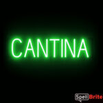 CANTINA sign, featuring LED lights that look like neon CANTINA signs