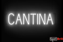 CANTINA sign, featuring LED lights that look like neon CANTINA signs