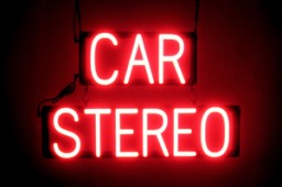 CAR STEREO LED glow signs that use interchangeable letters to make custom signs for your business