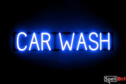 CAR WASH sign, featuring LED lights that look like neon CAR WASH signs
