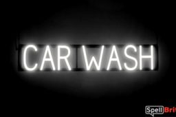 CAR WASH sign, featuring LED lights that look like neon CAR WASH signs