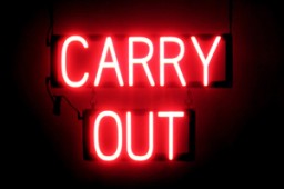 CARRY OUT LED signage that looks like lighted neon signs for your business