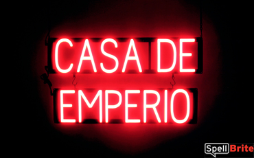 CASA DE EMPERIO LED lighted signs that use click-together letters to make personalized signs