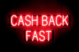 CASH BACK FAST LED lighted signage that uses changeable letters to make custom signs