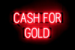 CASH FOR GOLD LED glowing signage that uses interchangeable letters to make business signs