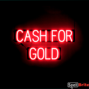 CASH FOR GOLD LED glowing signage that uses interchangeable letters to make business signs