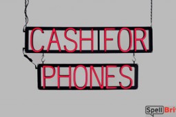 CASH FOR PHONES LED signage that uses changeable letters to make custom signs for your shop