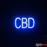 CBD sign, featuring LED lights that look like neon CBD signs