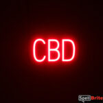 CBD Sign – SpellBrite’s LED Sign Alternative to Neon CBD Signs for Smoke Shops in Red