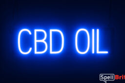 CBD OIL sign, featuring LED lights that look like neon CBD OIL signs