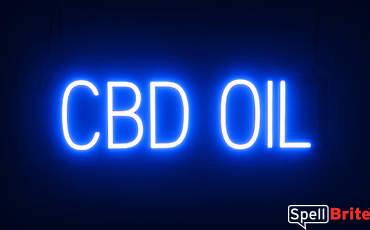 CBD OIL sign, featuring LED lights that look like neon CBD OIL signs