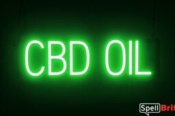 CBD OIL sign, featuring LED lights that look like neon CBD OIL signs