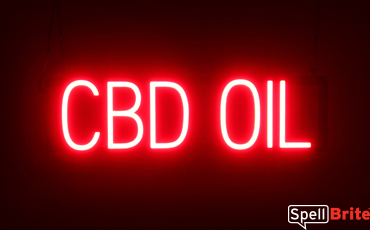 CBD OIL sign, featuring LED lights that look like neon CBD OIL signs