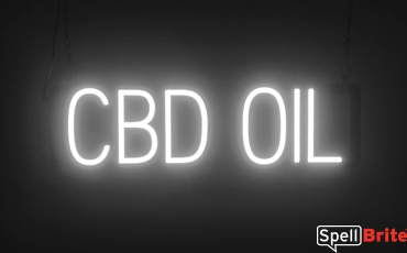 CBD OIL sign, featuring LED lights that look like neon CBD OIL signs