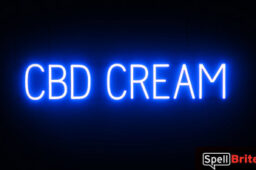 CDB CREAM sign, featuring LED lights that look like neon CDB CREAM signs