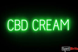 CDB CREAM sign, featuring LED lights that look like neon CDB CREAM signs