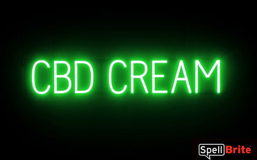 CDB CREAM sign, featuring LED lights that look like neon CDB CREAM signs