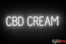 CDB CREAM sign, featuring LED lights that look like neon CDB CREAM signs