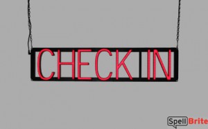 CHECK IN LED sign that uses changeable letters to make custom signs for your motel