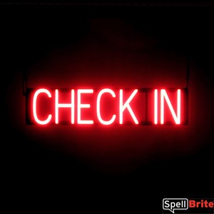 CHECK IN LED lighted signs that use interchangeable letters to make window signs for your motel